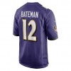 Baltimore Ravens Tröjor Rashod Bateman 12 Nike Lila 2021 NFL Draft - Herr